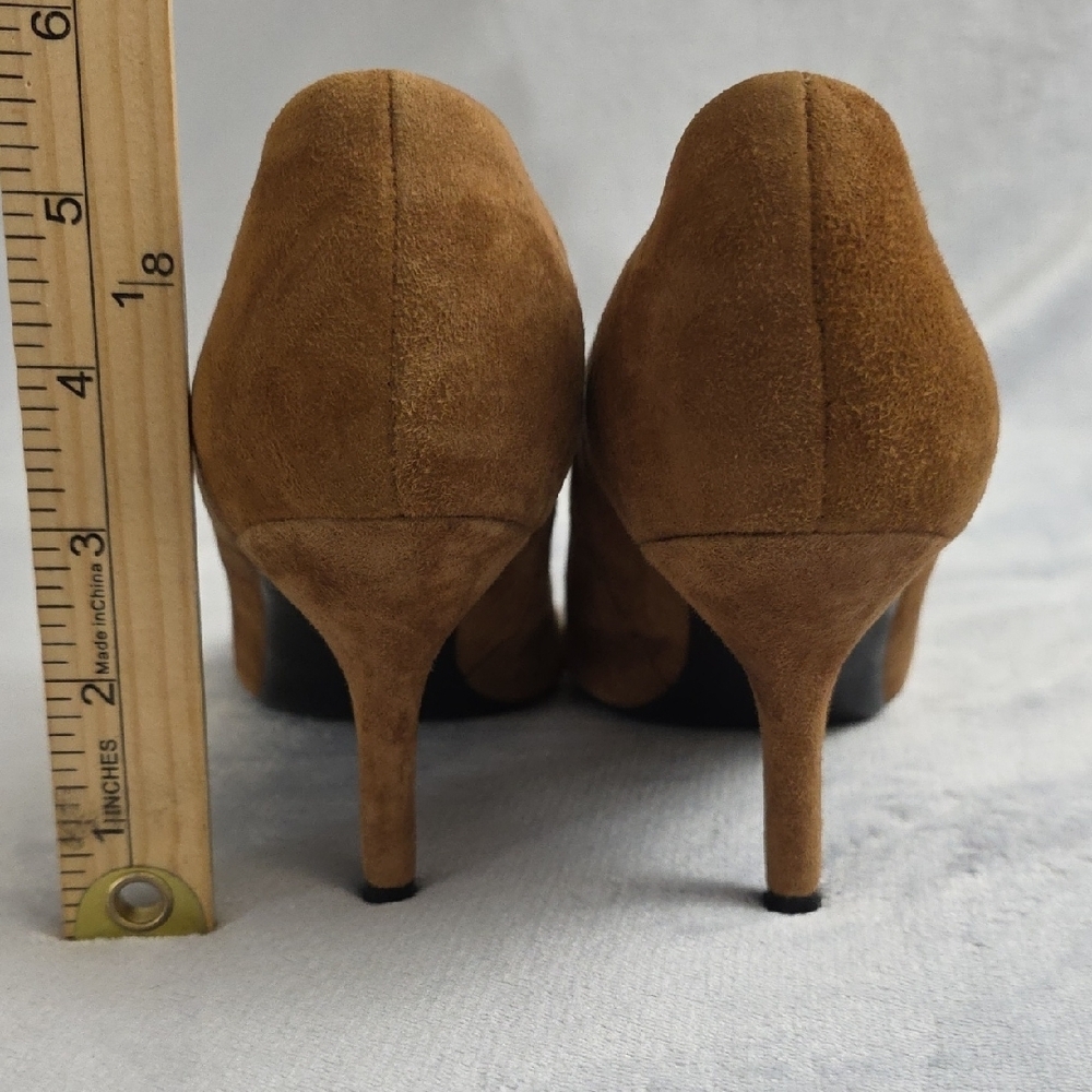 *Van Eli Suede Pointed-Toe Ankle Heels in Cognac Brown - Picture 4 of 6